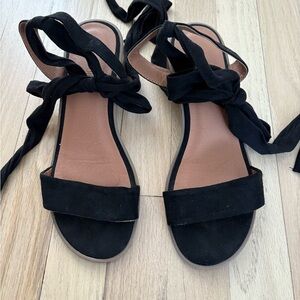 Black Lace Up Sandals